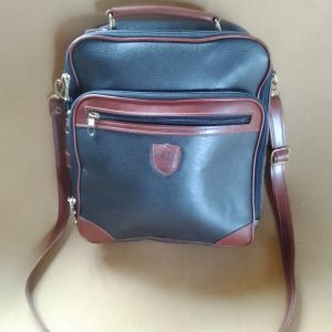Vintage Navy & Brown Travel Shoulder Bag