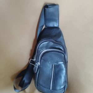 Classic Black Leather-look Sling Bag