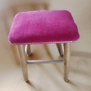 Vintage Pink Upholstered Stool Chair